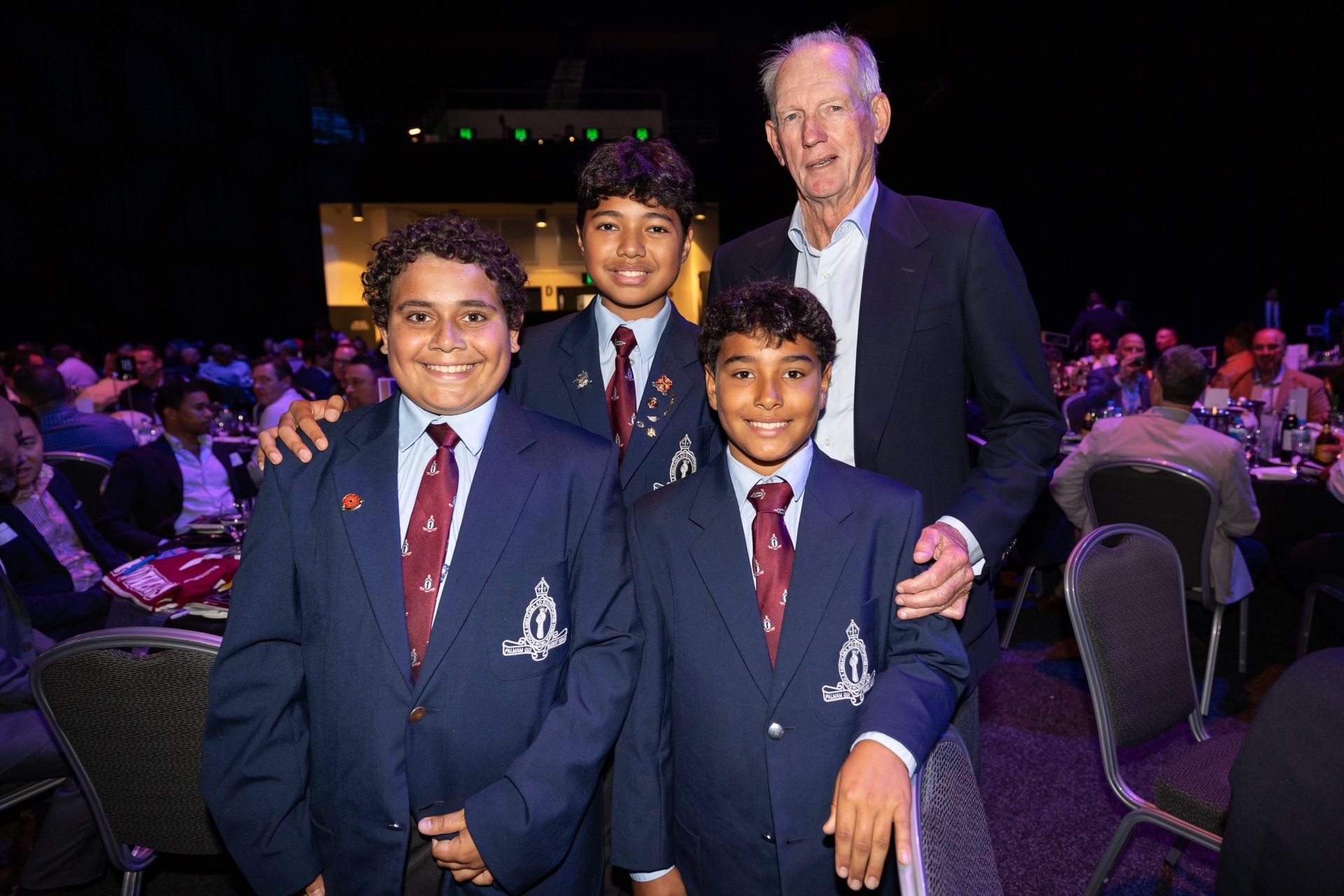 Wayne Bennett with students